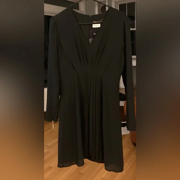 Saint Laurent Front Pleated Chiffon Dress NWT - Picture 4 of 9